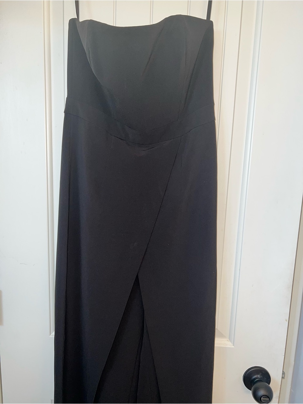 White House Black Market Strapless Black Jumpsuit with Wrap Front ~ Size 2